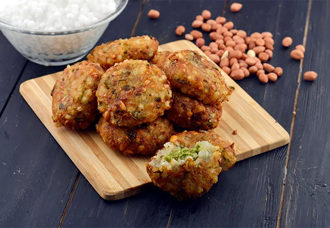 Sabudana Vada Stuffed with Coconut Chutney, Vrat, Upvas