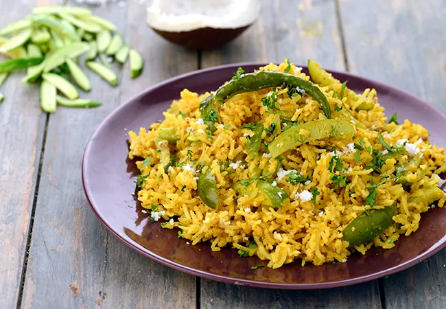  Tendli Bhaat, Maharashtrian Tendli Bhaat, Ivy Gourd Rice