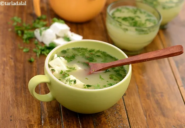 whey soup | calcium, protein rich whey soup | low carb whey soup | healthy whey soup with paneer