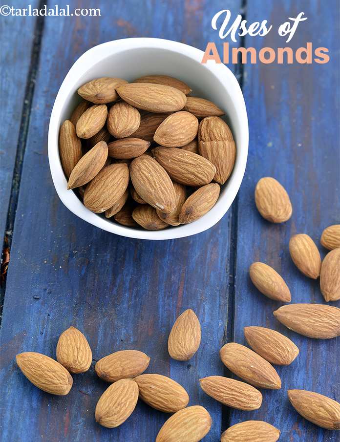 Uses of Almonds, badam in Indian Cooking