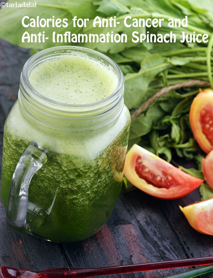 Calories in Anti- Cancer and Anti- Inflammation Spinach Juice
