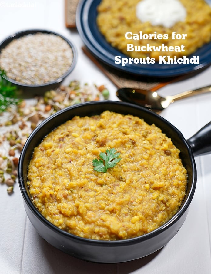 Calories in Buckwheat Sprouts Khichdi, Kutto Moong Dal Sprouts Khichdi
