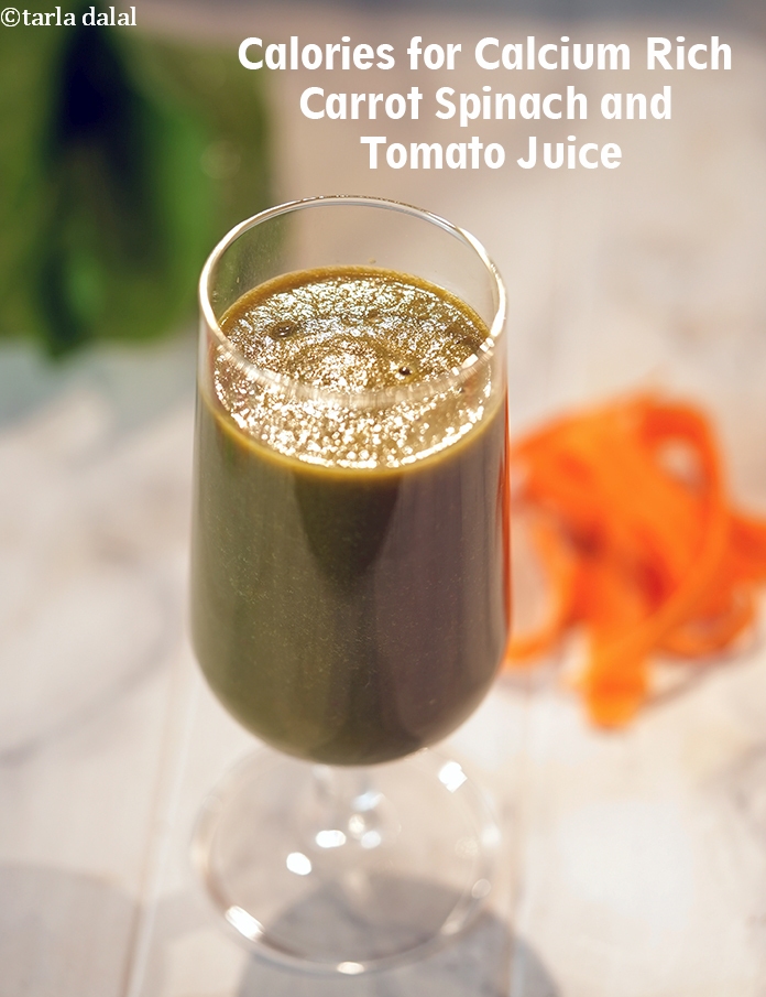 Calories in Calcium Rich Carrot Spinach and Tomato Juice