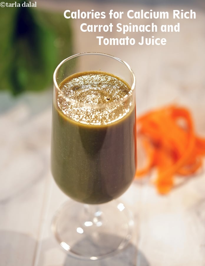 Calcium Rich Carrot Spinach and Tomato Juice