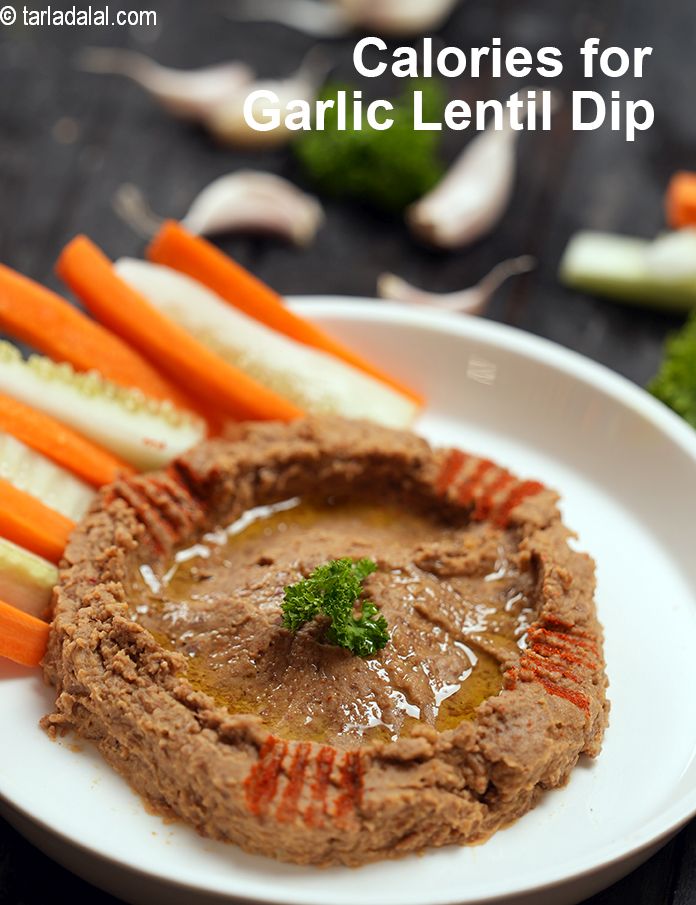 Calories in Garlic Lentil Dip, Healthy Indian Red Lentil Dip