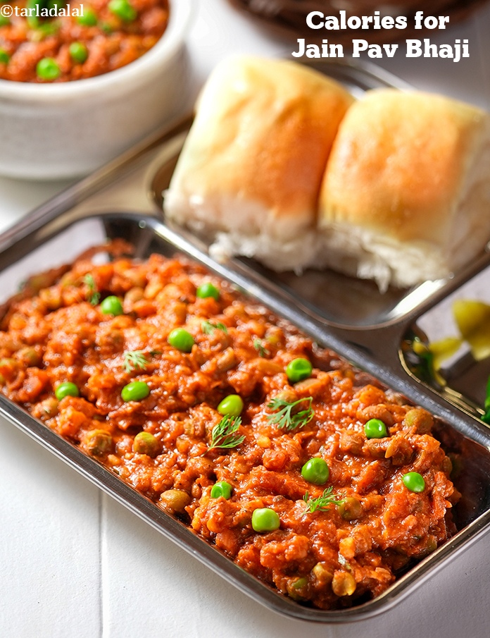 Calories in Jain Pav Bhaji (using Raw Bananas)
