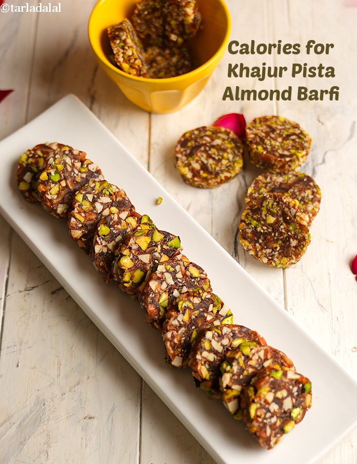 Khajur Pista Almond Barfi, Sugar Free Khajur Barfi