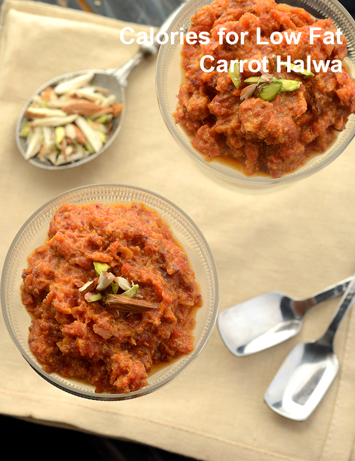 Low Fat Carrot Halwa, Healthy Gajar Halwa
