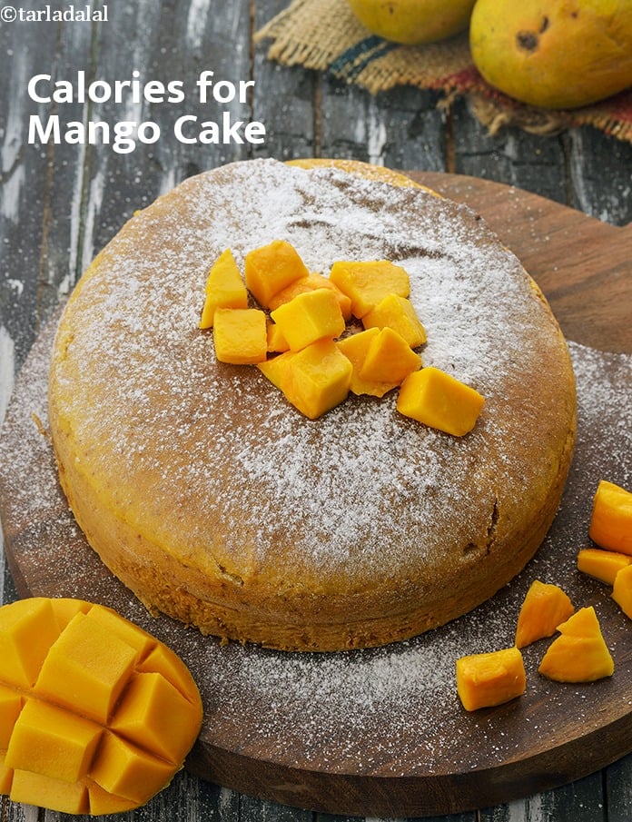 Calories in Mango Cake, Eggless Mango Sponge Cake