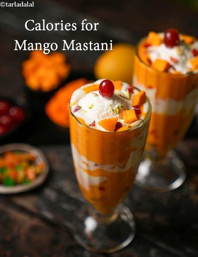 Calories in Mango Mastani, Mango Milkshake with Ice Cream