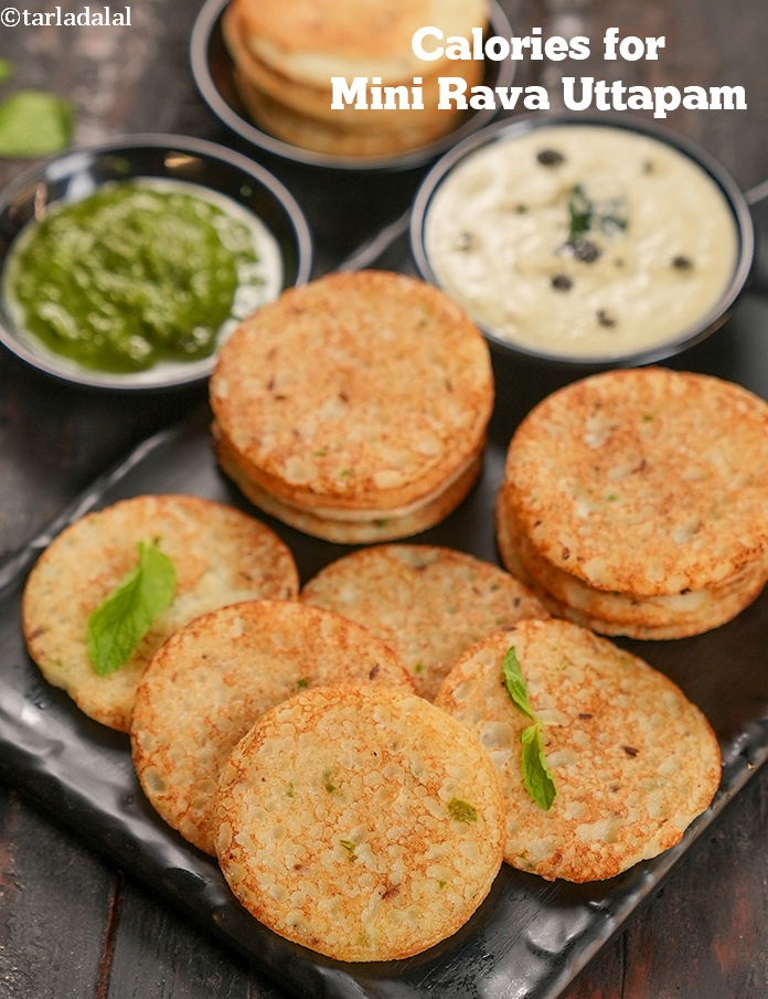 Calories in Mini Rava Uttapam, Sada Sooji Uttapam