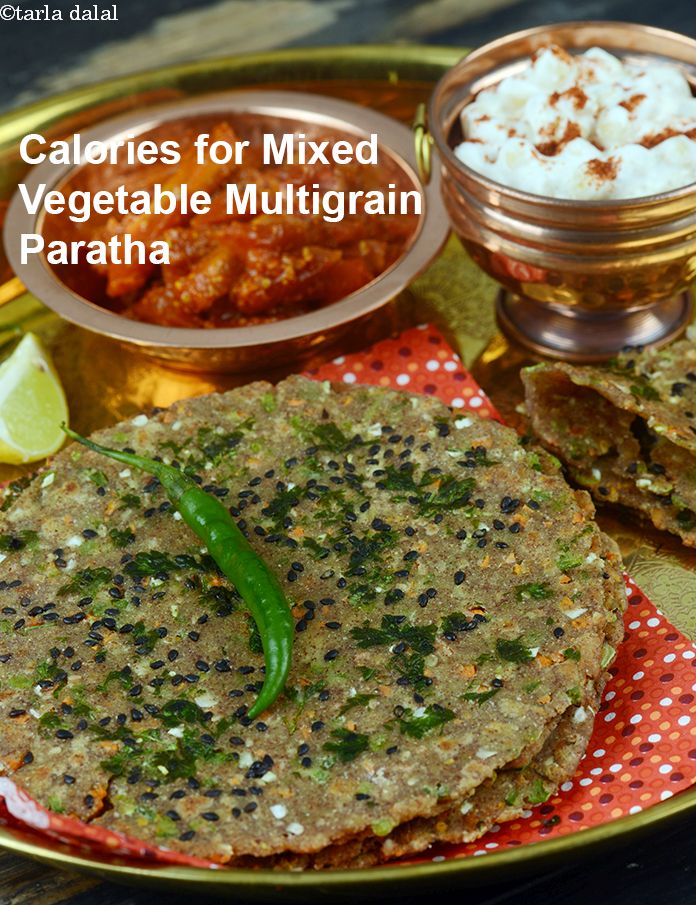 Calories in Mixed Vegetable Multigrain Paratha, 4 Grain Paratha