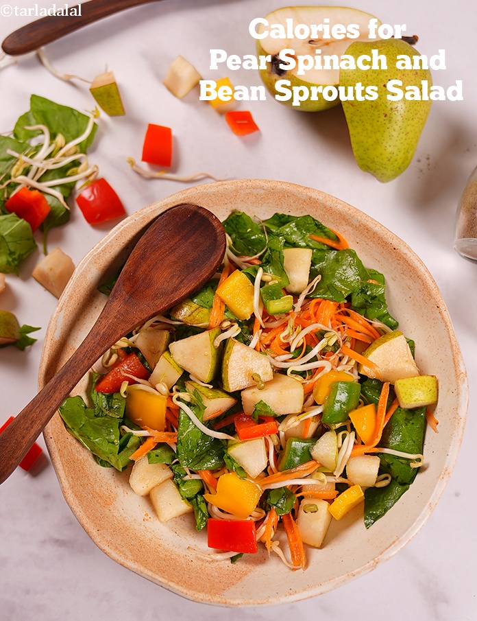 Pear Spinach and Bean Sprouts Salad