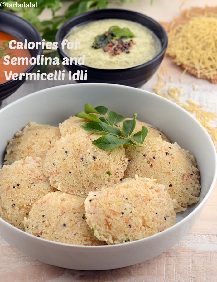 Calories in Semolina and Vermicelli Idli, Rava Semiya Idli