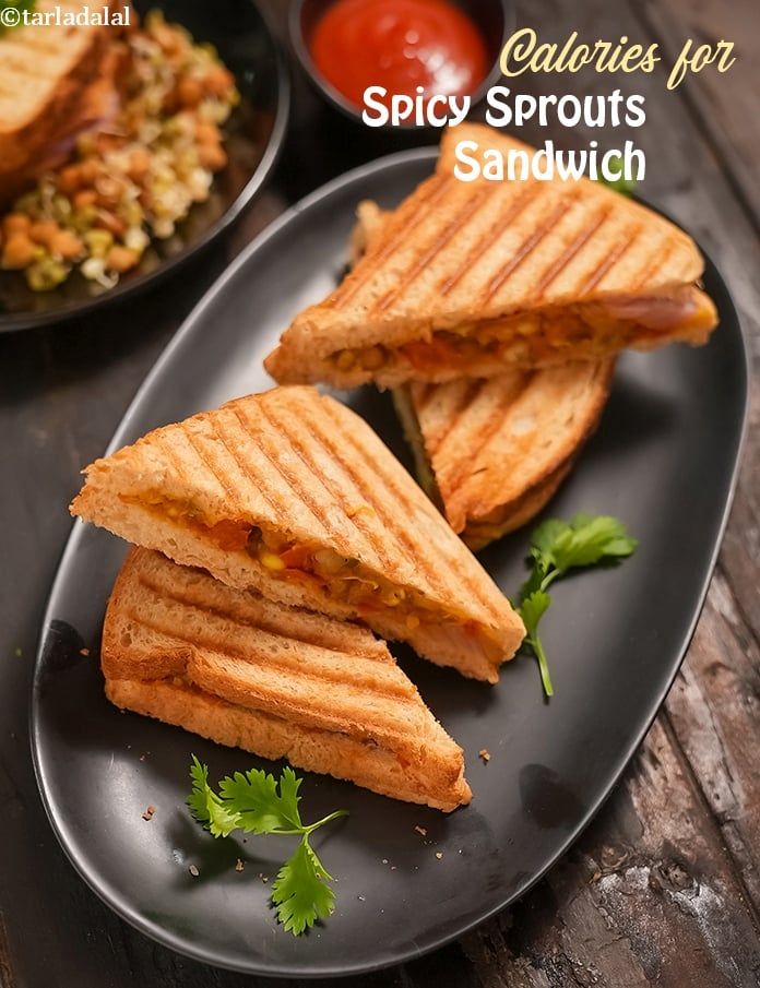 Calories in Spicy Sprouts Sandwich ( Healthy Breakfast)
