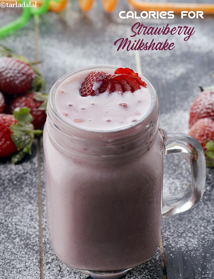 Strawberry Milkshake, Indian Style Strawberry Milkshake