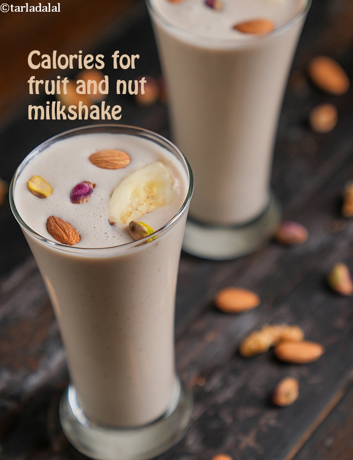 Calories in Fruit and Nut Milkshake, Protein Rich Recipe