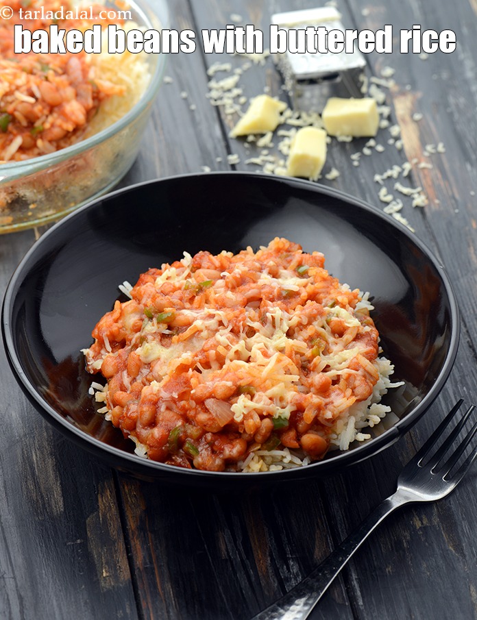 Baked Beans with Buttered Rice, Bean Vegetable Rice