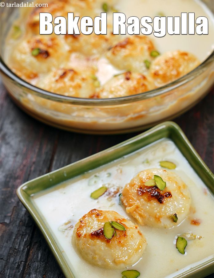 Calories in Baked Rasgulla, Bengali Sweet Dessert Recipe