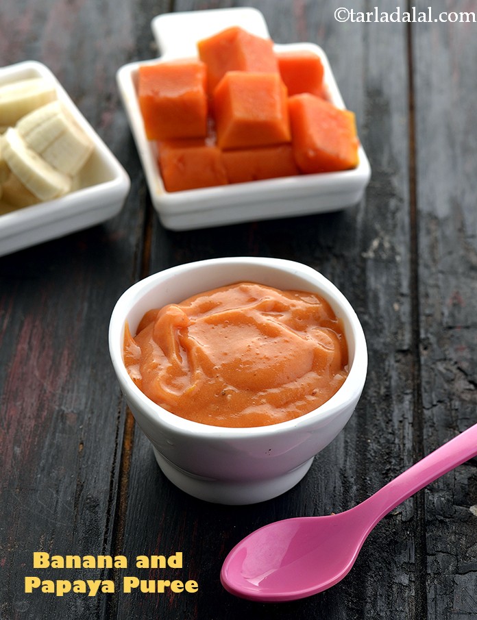 Banana and Papaya Puree for Babies