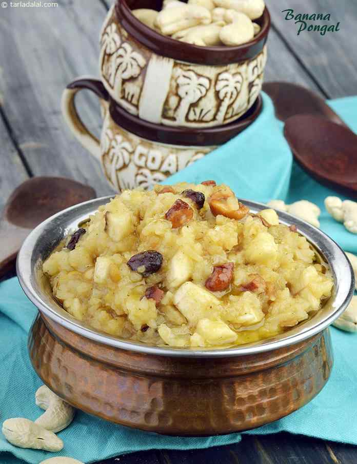 Calories in Banana Pongal, Sweet South Indian Banana Porridge