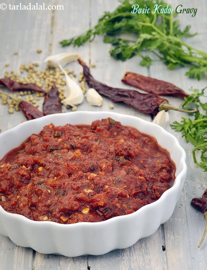 Basic Kadai Gravy, Popular Restaurant Style Kadai Gravy Recipe