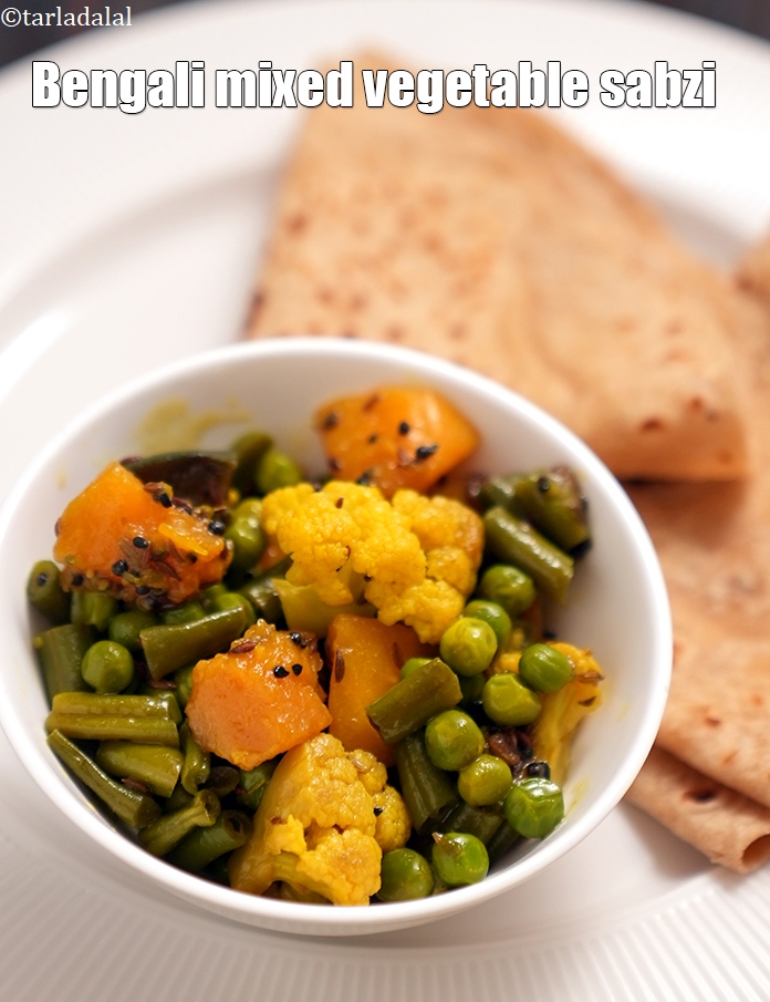 Calories in Bengali Mixed Vegetable Dry Sabzi, Panch Phodoner Chorchori