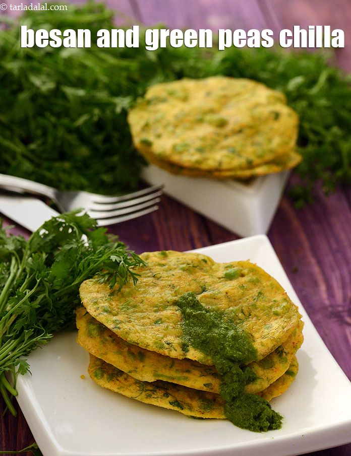 Calories in Besan and Green Pea Chilla ( Microwave Recipe )