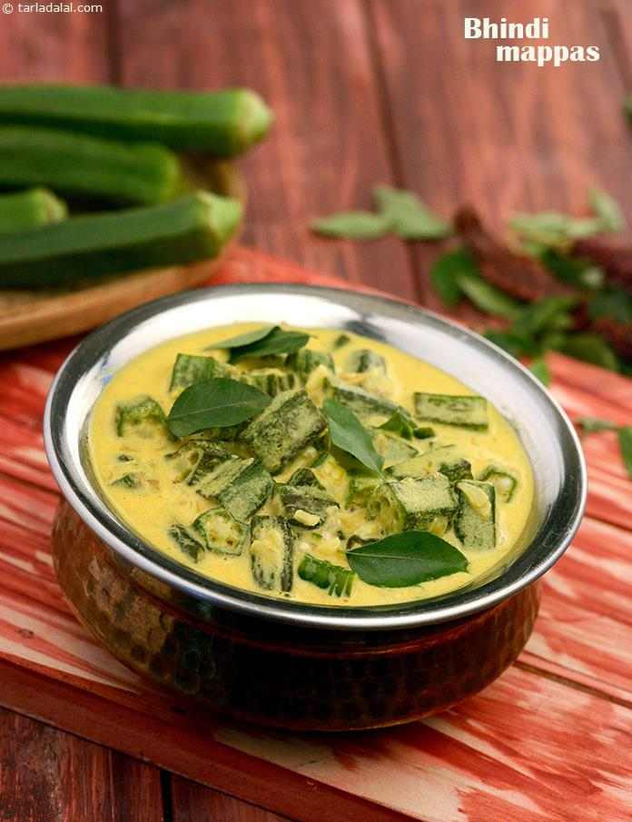 Calories in Bhindi Mappas, Bhindi in Coconut Gravy, Kerala Vendakka Recipe