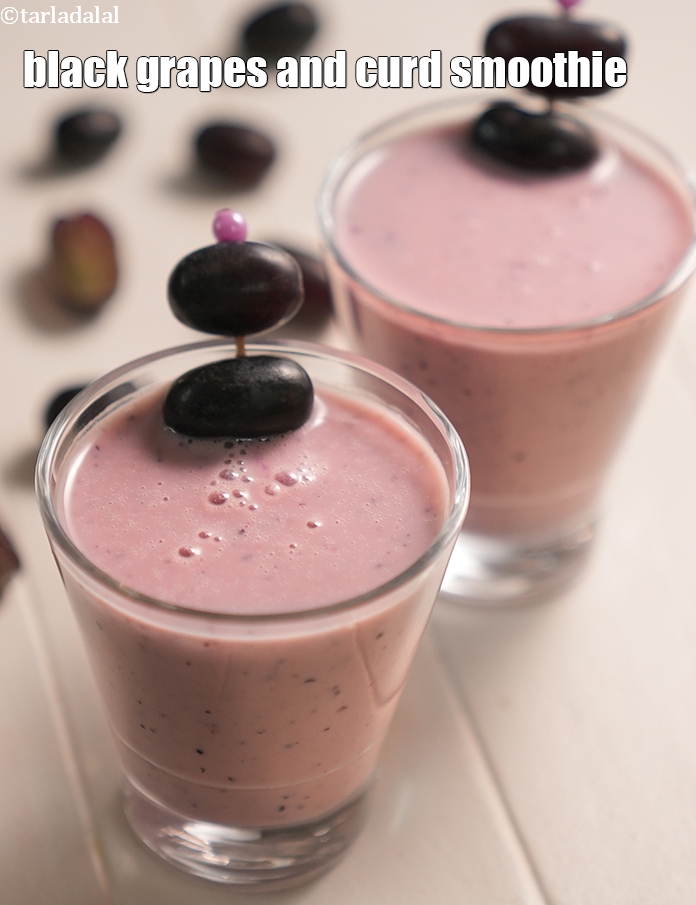 Black Grapes and Curd Smoothie