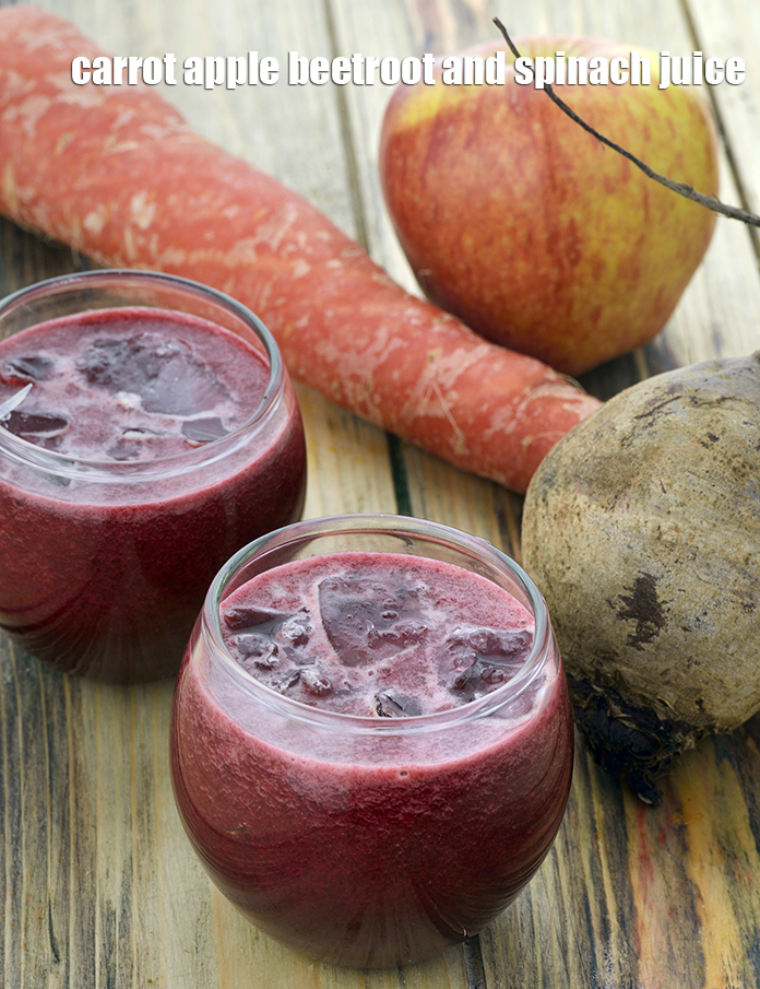 Calories in Brain Booster, Carrot Apple Beetroot and Spinach Juice