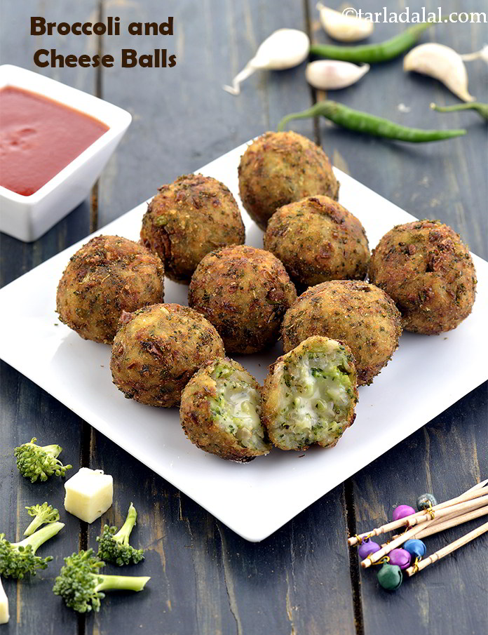 Calories in Broccoli Cheese Balls, Indian Starter