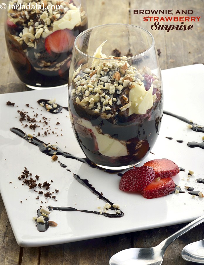 Brownie and Strawberry Surprise