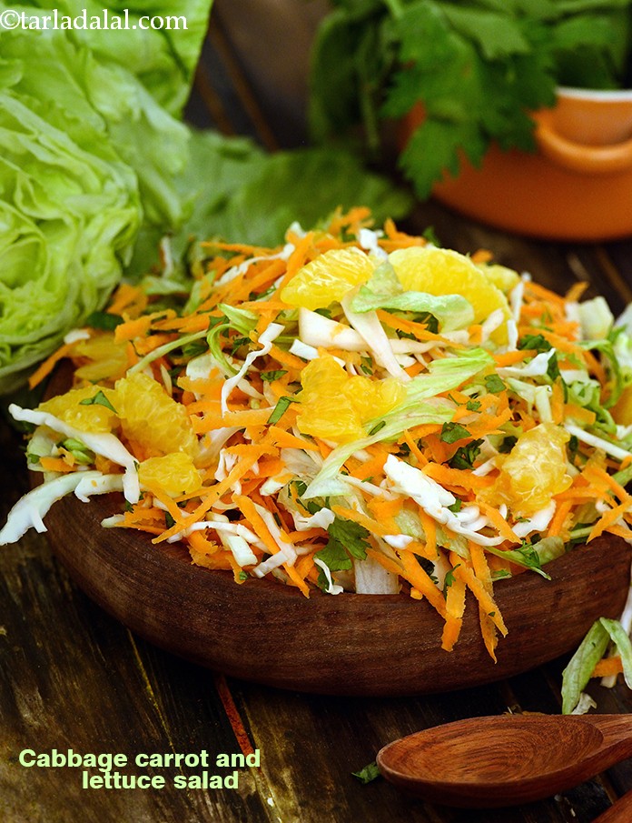 Cabbage, Carrot and Lettuce Salad
