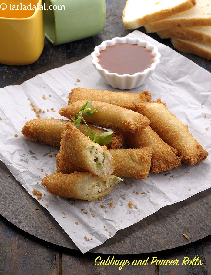 Cabbage and Paneer Rolls