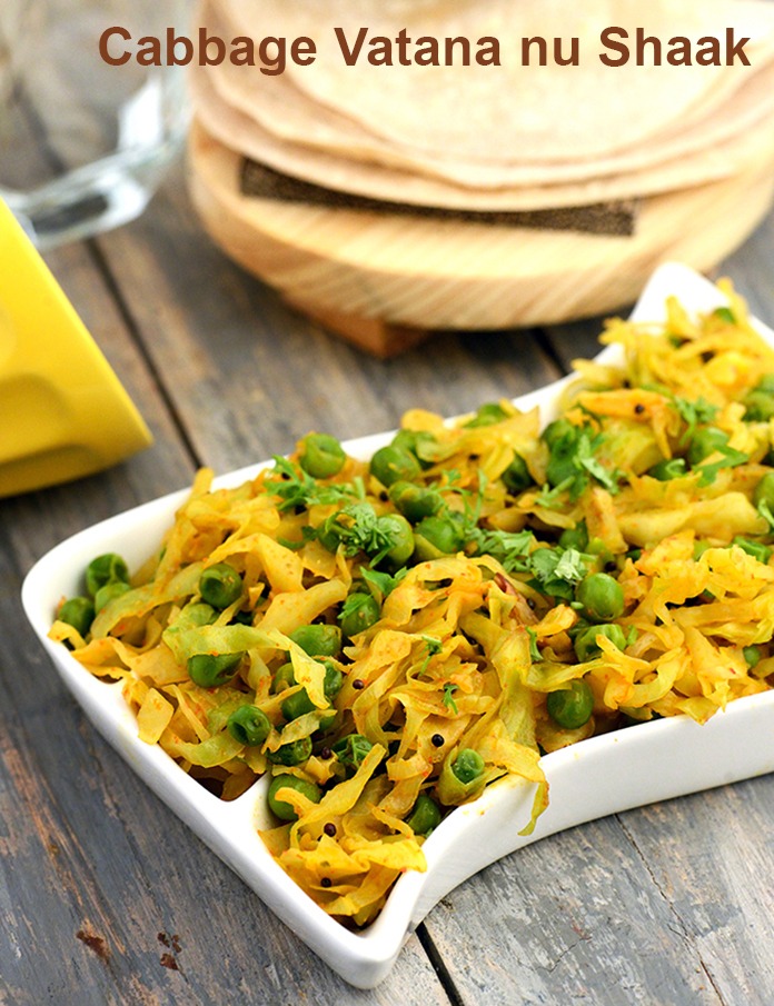 Cabbage Vatana Nu Shaak
