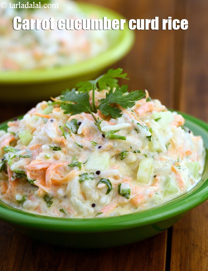 Calories in Carrot Cucumber Curd Rice, South Indian Tiffin Recipe
