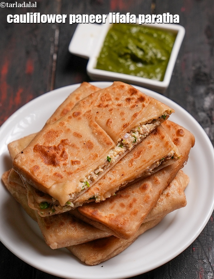 Cauliflower and Paneer Lifafa Paratha