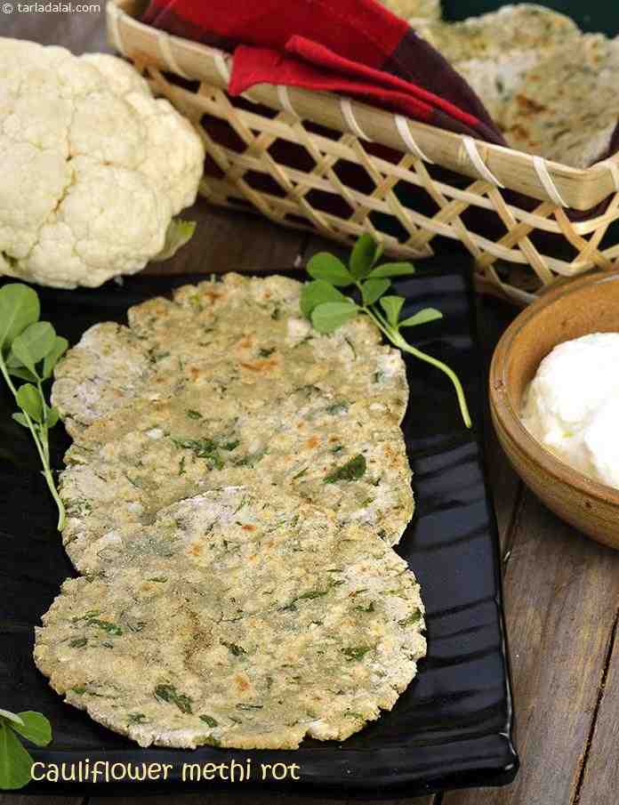Calories in Cauliflower Methi Roti, Healthy Gobi Methi Jowar Paratha