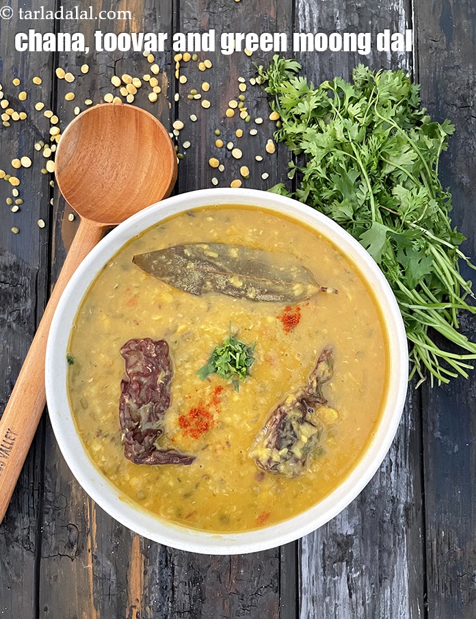 Chana, Tuvar and Green Moong Dal, Trevati Dal