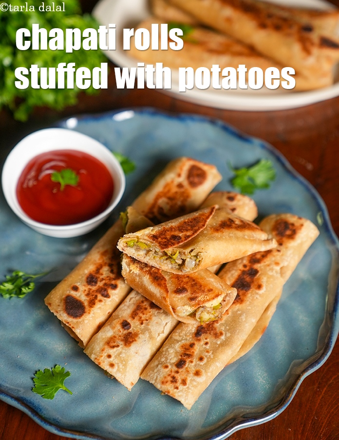 Chapati Rolls Stuffed with Spicy Potatoes