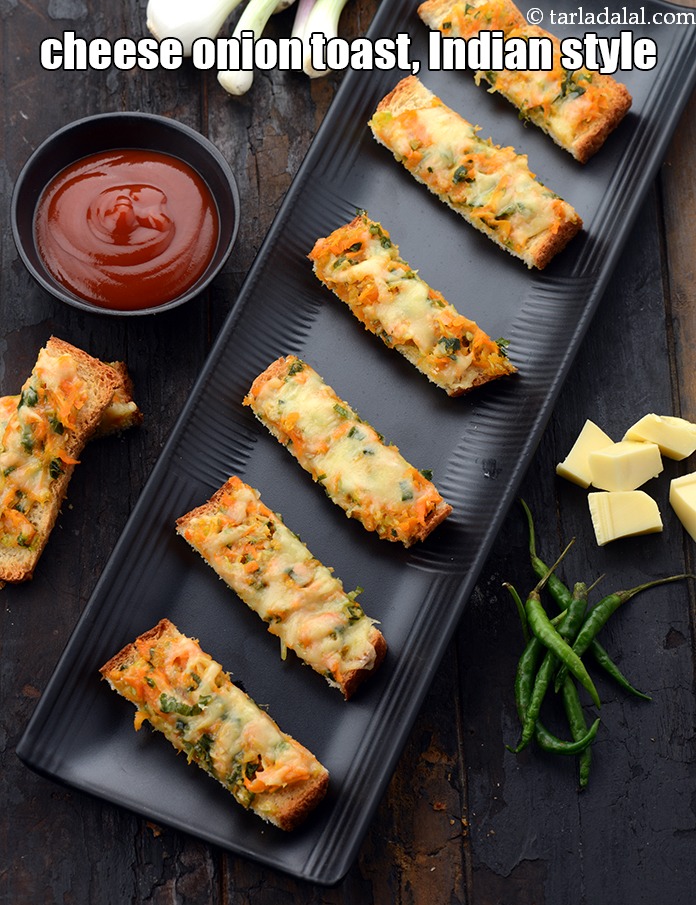 Calories in Cheese Onion Toast, Indian Cheese Vegetable Toasts
