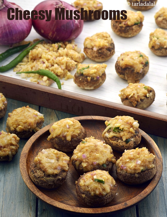 Calories in Cheesy Mushrooms, Stuffed Indian Cheesy Mushrooms