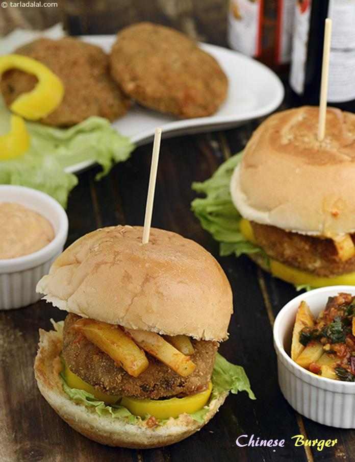 Calories in Chinese Burger, Indian Style Veg Chinese Burger