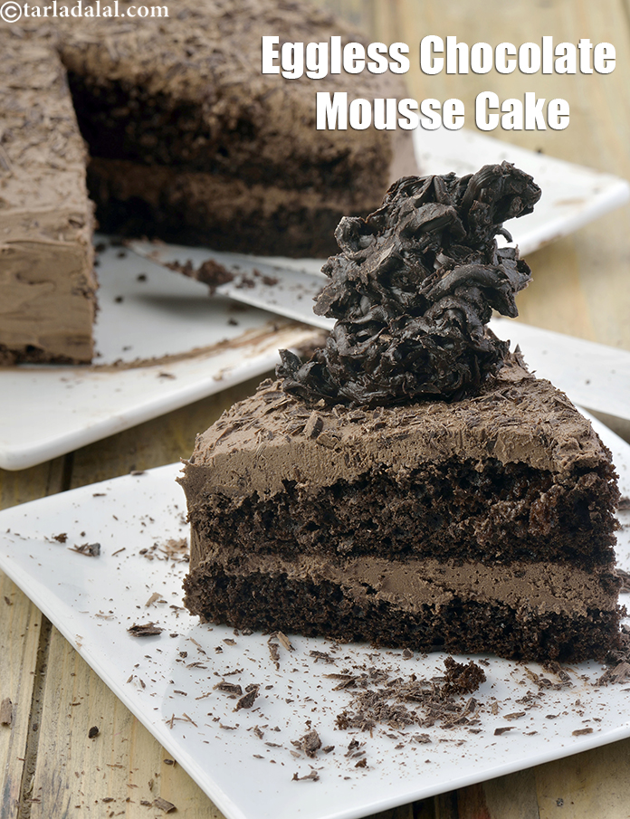 Eggless Chocolate Mousse Cake, Eggless Chocolate Mousse Cake Without Gelatin