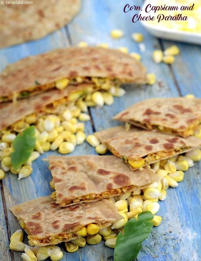 Calories in Corn, Capsicum and Cheese Paratha ( Tiffin Recipe )