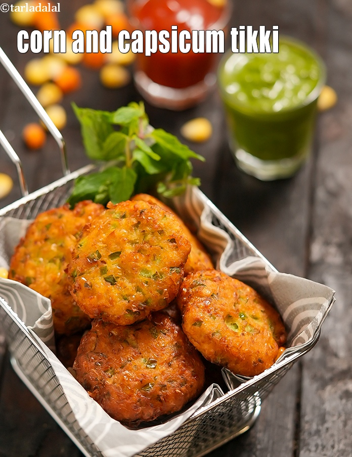 Corn and Capsicum Tikki, Sweet Corn Veg Tikki