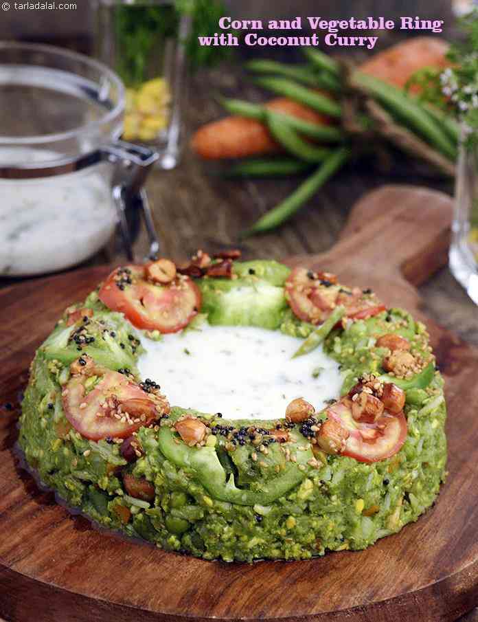 Calories in Corn and Vegetable Ring with Coconut Curry