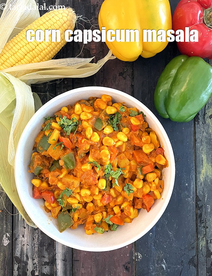 Corn Capsicum Masala, Healthy Corn Capsicum Curry