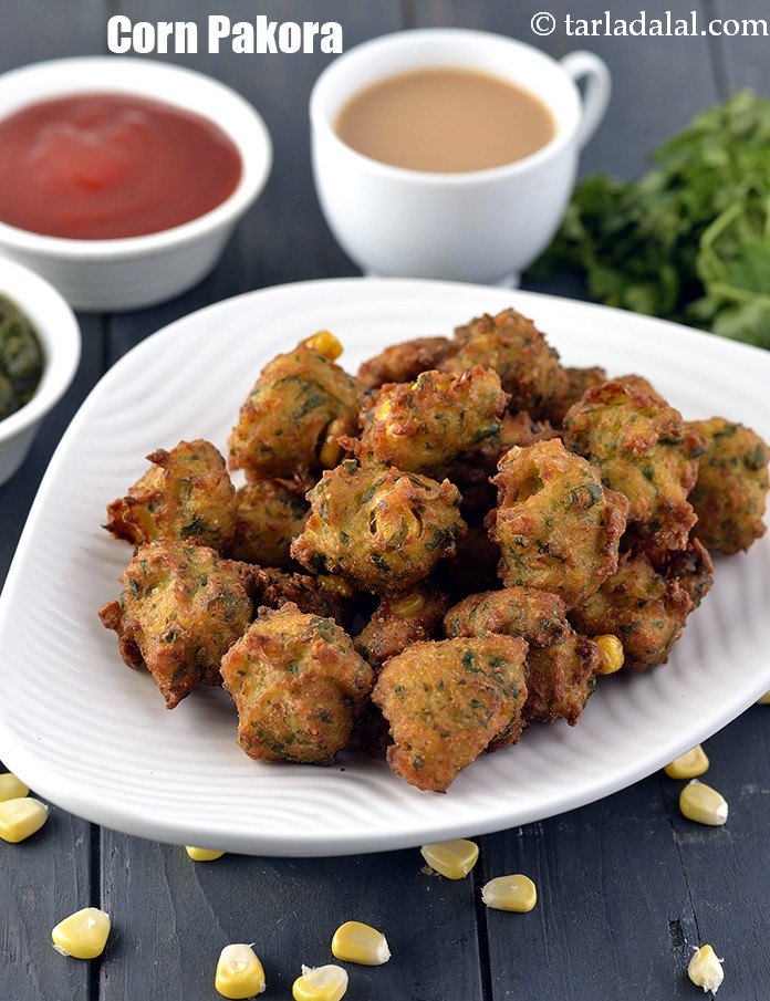 Calories in Corn Pakodas, Corn Pakora Snack Recipe